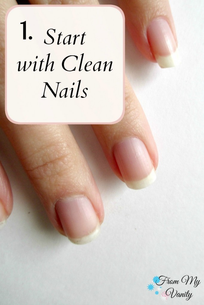 Easy DIY French Manicure at Home // Nail Tutorial // Step 1 // FromMyVanity.com