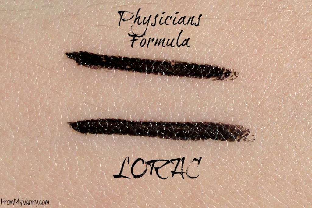 Are They a Dupe or Dud // Lorac VS Physicians Formula Liquid Eyeliners // Swatches// From My Vanity