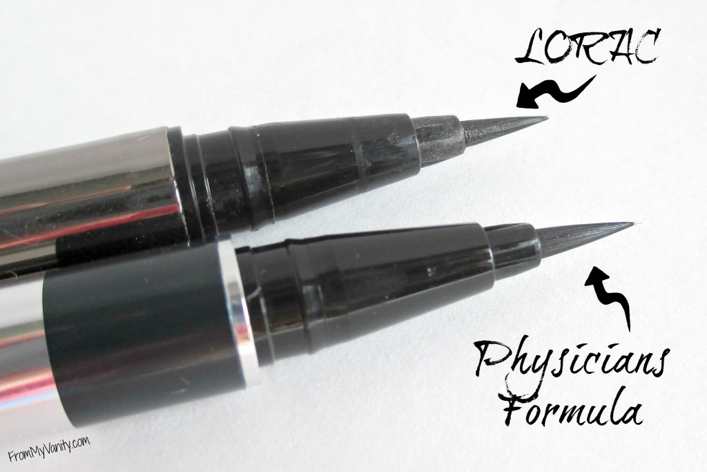 Are They a Dupe or Dud // Lorac VS Physicians Formula Liquid Eyeliners // Brush Tips // From My Vanity