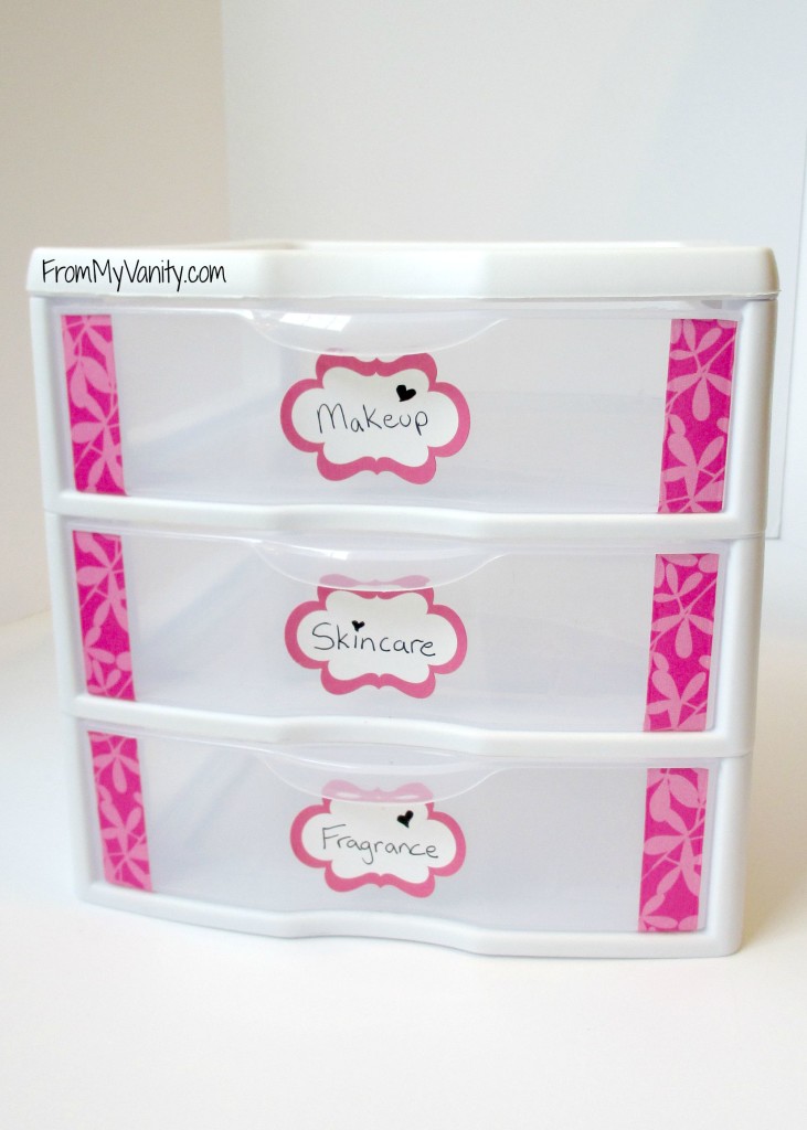 How to Organize Your Samples So You'll Actually Use Them // Labeled & Decorated Sample Drawers // From My Vanity
