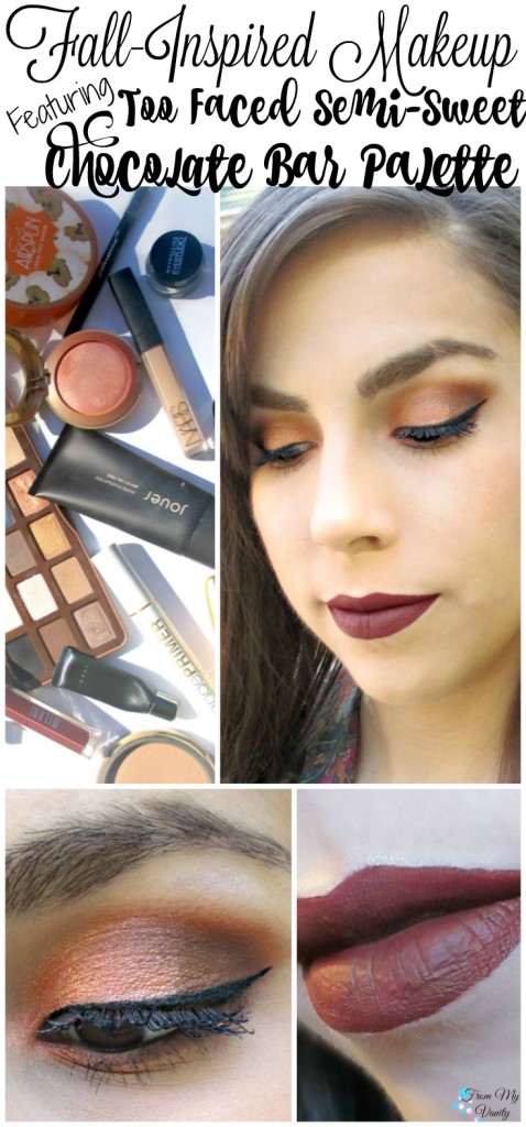 Fall-Inspired Face of the Day // featuring Too Faced Semi-Sweet Chocolate Bar Palette // Pin it and Read Later! // #fotd #toofaced FromMyVanity.com
