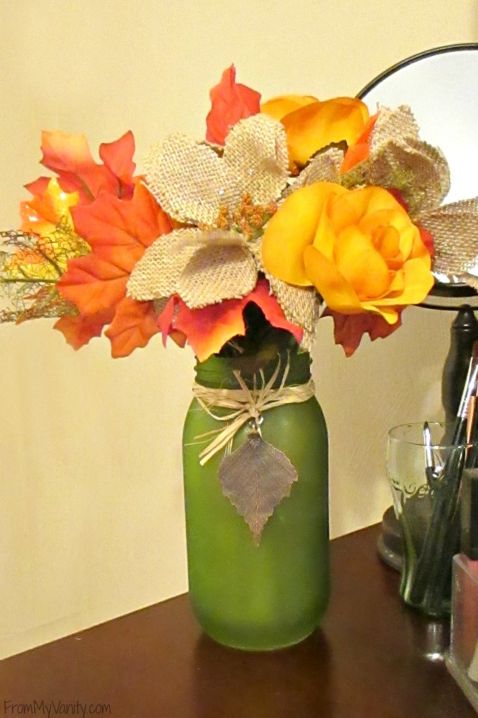Decorate Your Vanity for Fall // Fall Inspired Flowers & Vase // #LoveAmericanHome #CollectiveBias #ad // FromMyVanity.com