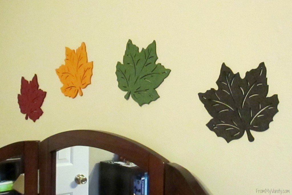 Decorate Your Vanity for Fall // Fall Inspired Wall Leaves // #LoveAmericanHome #CollectiveBias #ad // FromMyVanity.com