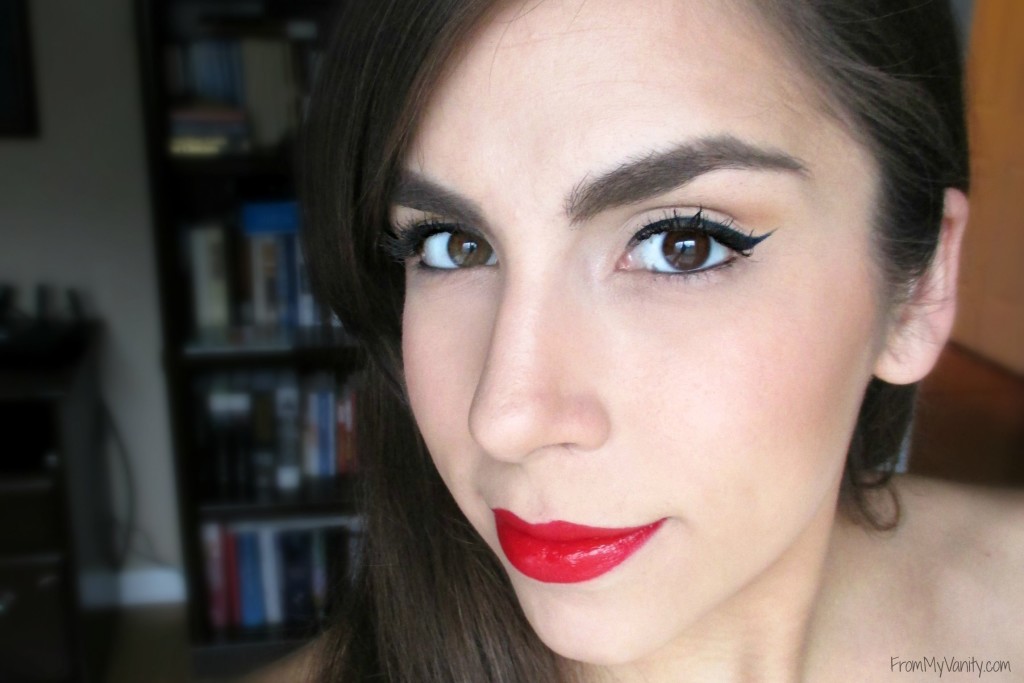 One Brand Tutorial & Review // The EDGE Beauty // Winged liner & Red lips // #fotd #faceoftheday #redlips #wingedliner FromMyVanity.com
