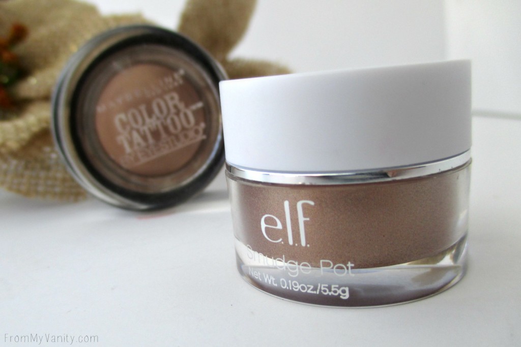 Dupe or Dud // Maybelline Color Tattoo vs ELF Smudge Pot // Bad to the Bronze // Cruisin Chic // ELF Close Up // FromMyVanity.com