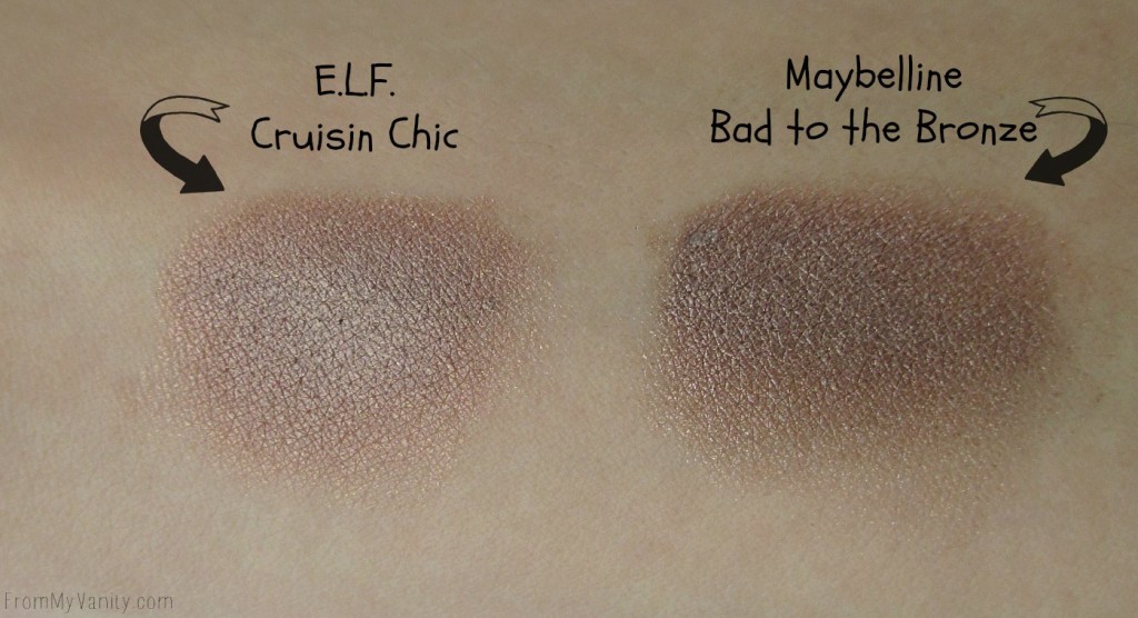 Dupe or Dud // Maybelline Color Tattoo vs ELF Smudge Pot // Bad to the Bronze // Cruisin Chic // Arm Swatches // FromMyVanity.com