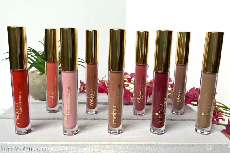 Lineup of the Mellow Cosmetics liquid lip paints!