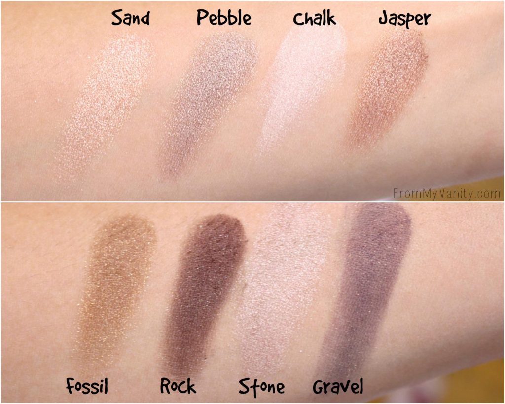 Swatches for the Colour Prevails Nude & Natural eyeshadow palette