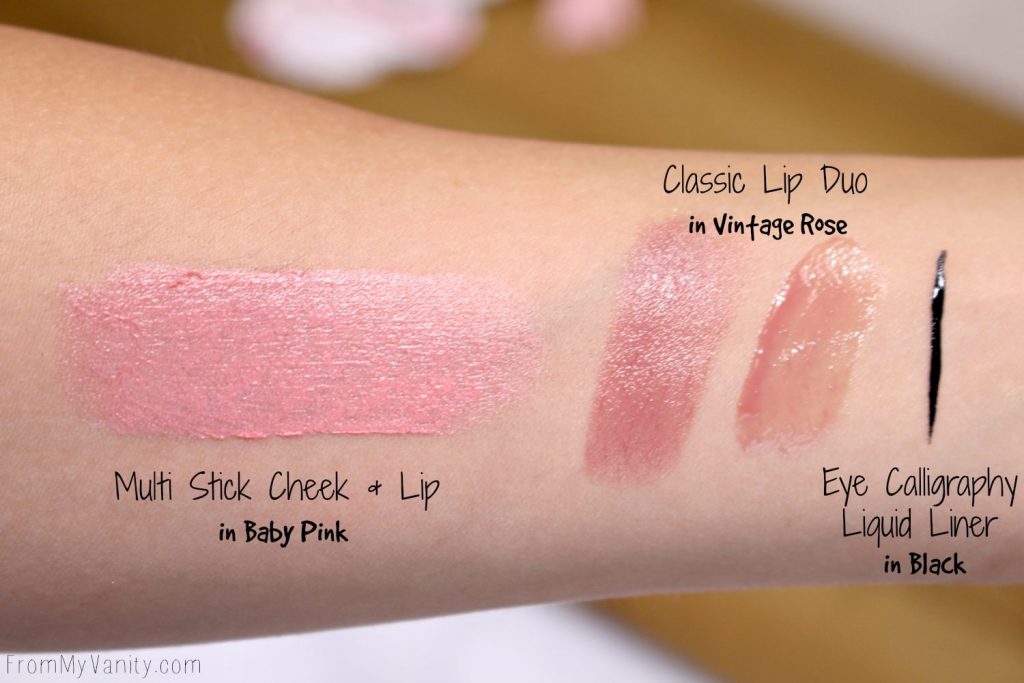 Swatches of the Colour Prevail products