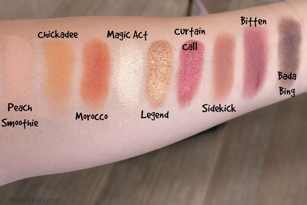 Swatches of the Makeup Geek Autumn Glow Bundle