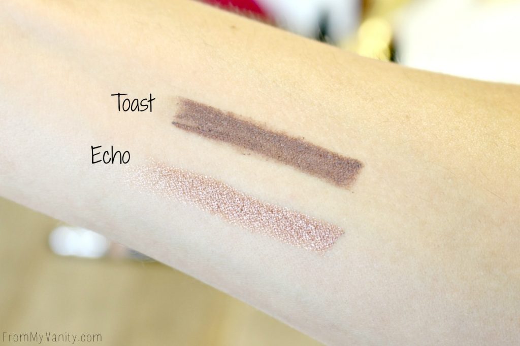 Swatches of the Glo Minerals Cream Stay Shadow Sticks from the Bold Pursuit Collection