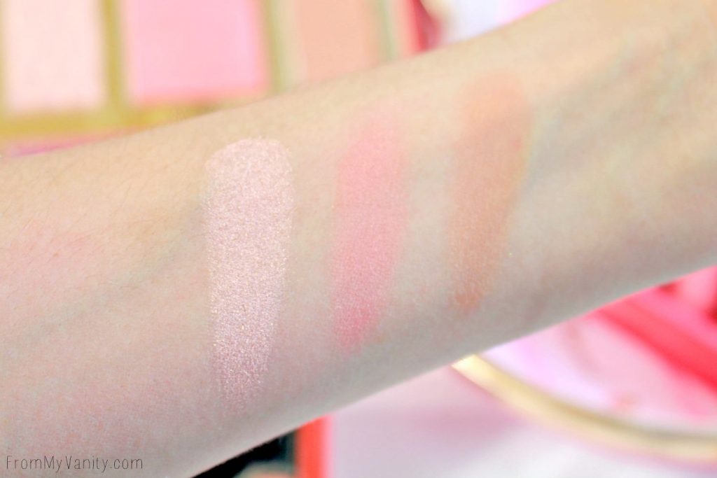 Too Faced Sweet Peach Glow Peach-Infused Highlighting Palette | Arm swatches | Limited Edition