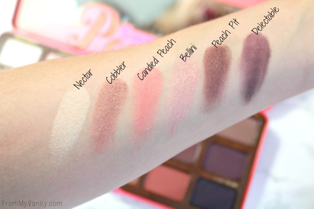 Too Faced Sweet Peach Palette | Swatches of the second row | Limited Edition