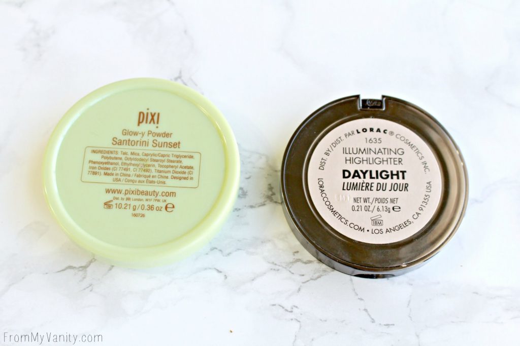 Dupe or Dud | LORAC Light Source Highlighter vs Pixi Beauty Glow-Y Powder | Packaging