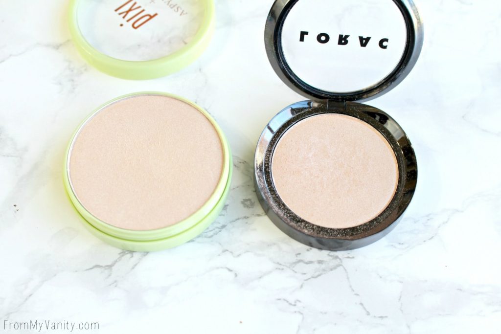 Dupe or Dud | LORAC Light Source Highlighter vs Pixi Beauty Glow-Y Powder | Daylight vs Santorini Sunset