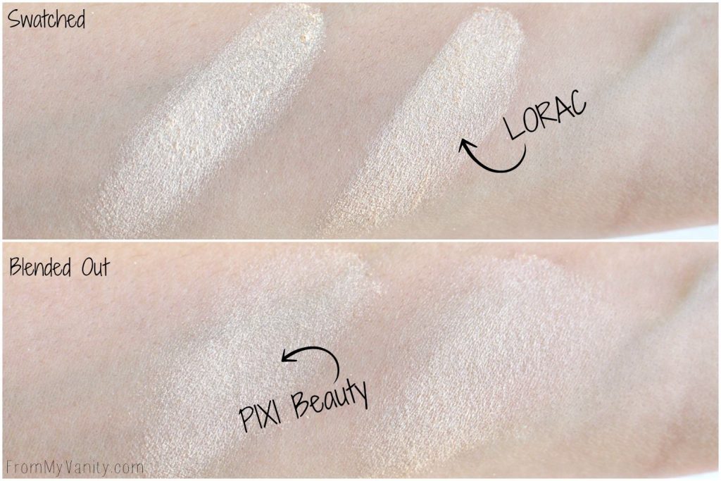 Dupe or Dud | LORAC Light Source Highlighter vs Pixi Beauty Glow-Y Powder | Comparison Swatches