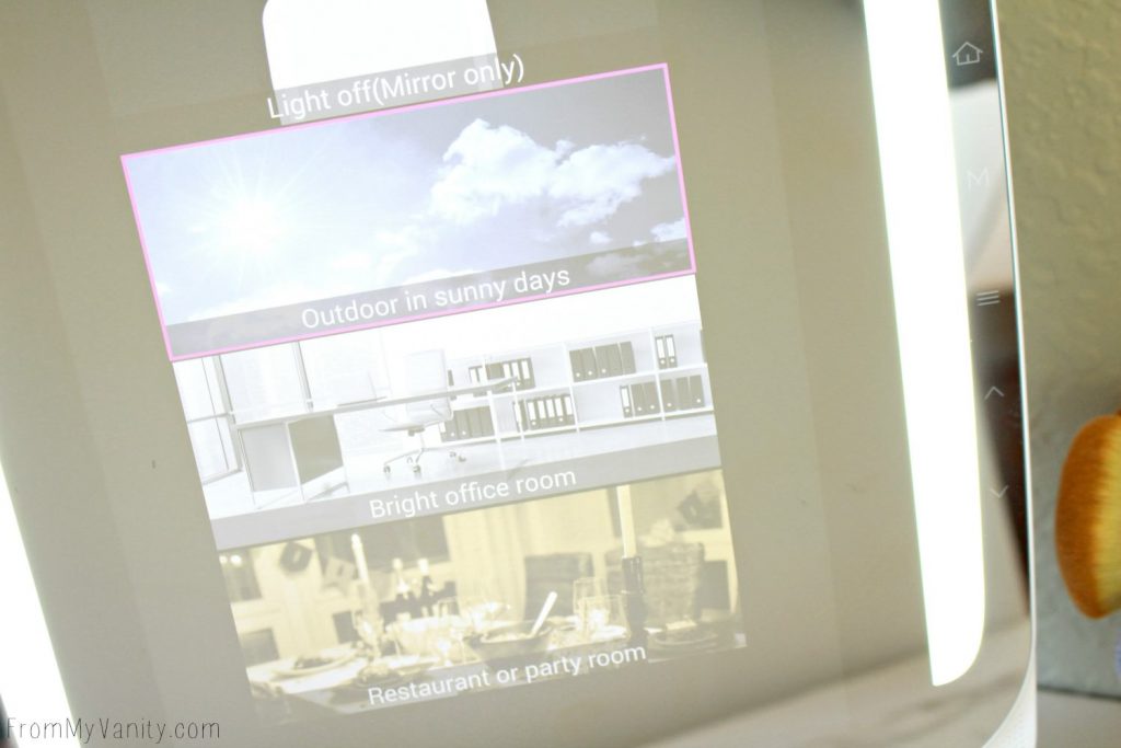 The HiMirror PLUS has built in vanity lights!