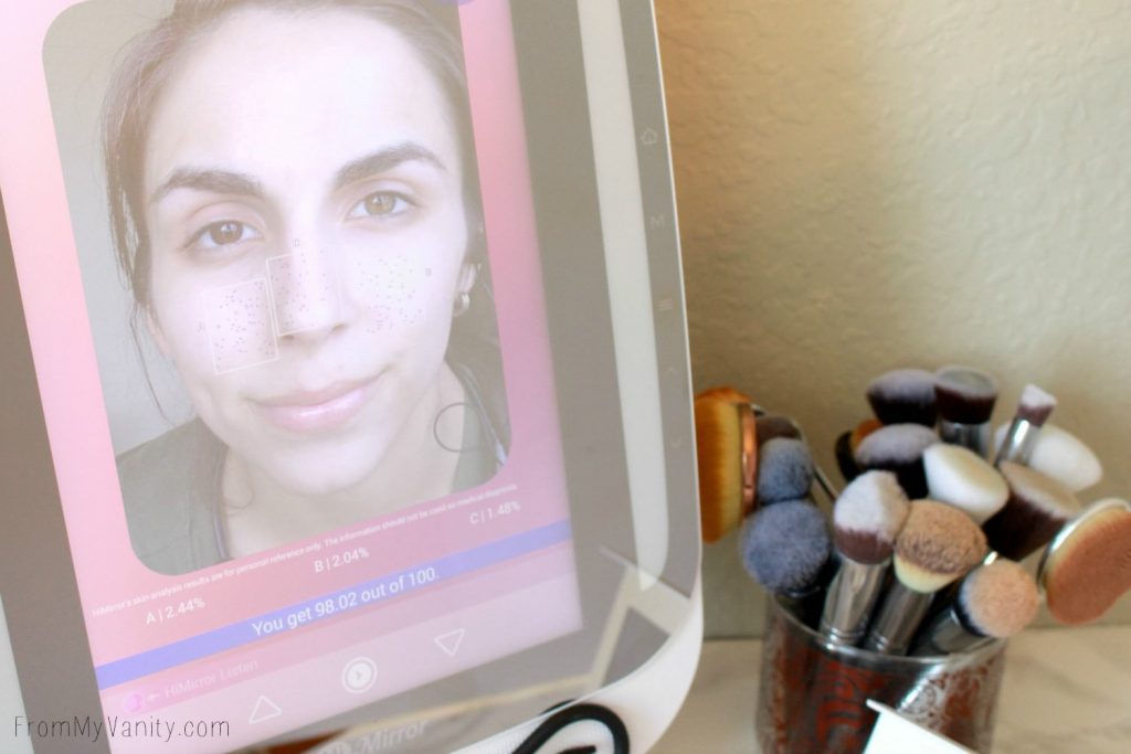 The HiMirror PLUS shows you how to improve your skin's texture