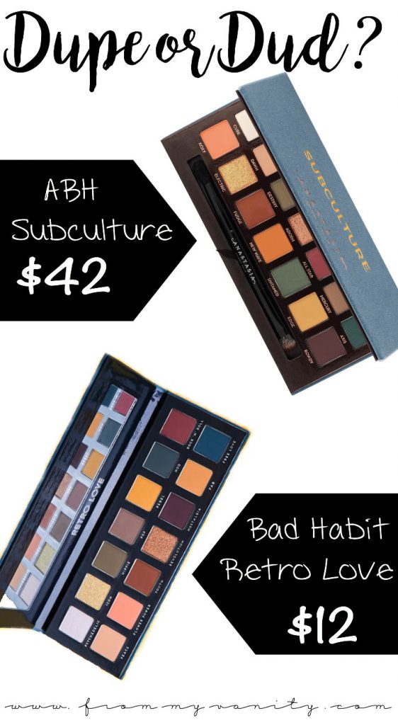 Dupe or Dud | ABH Subculture Palette vs Bad Habit Retro Love Palette | Eye Look Comparison Included | Anastasia Beverly Hills Subculture | Bad Habit Retro Love (Available on Shop Hush) | ShopHush Haul | Battle of the Palettes