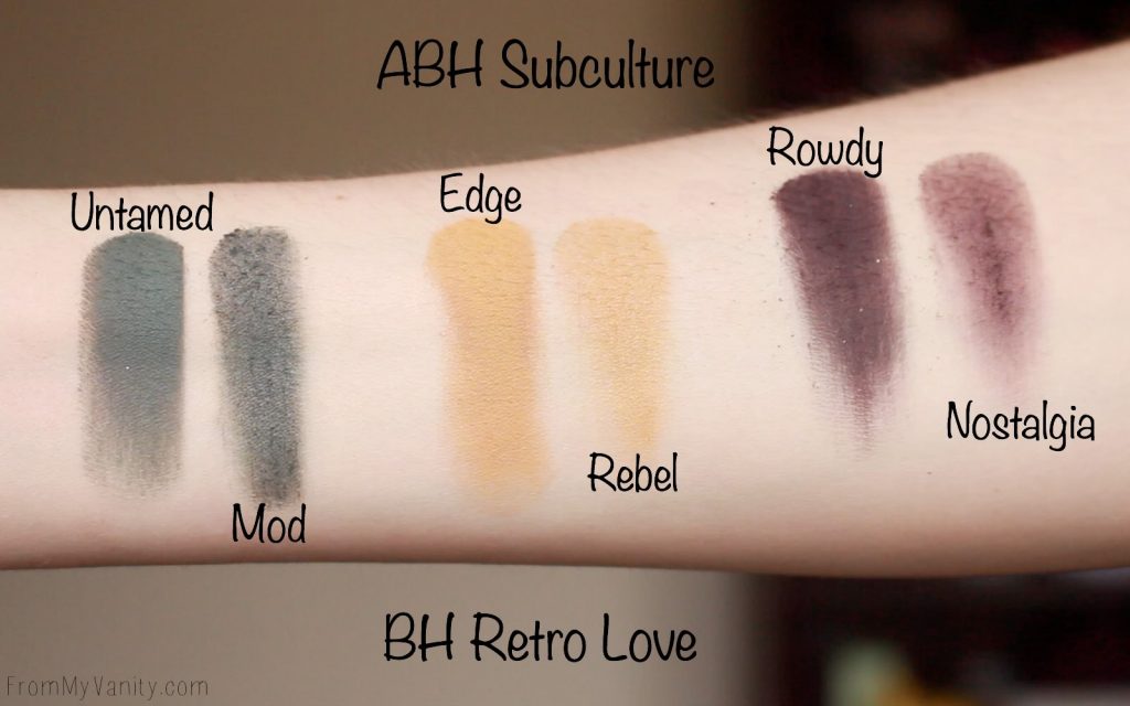 Dupe or Dud | ABH Subculture Palette vs Bad Habit Retro Love Palette | Eye Look Comparison! | Row 4 Swatches