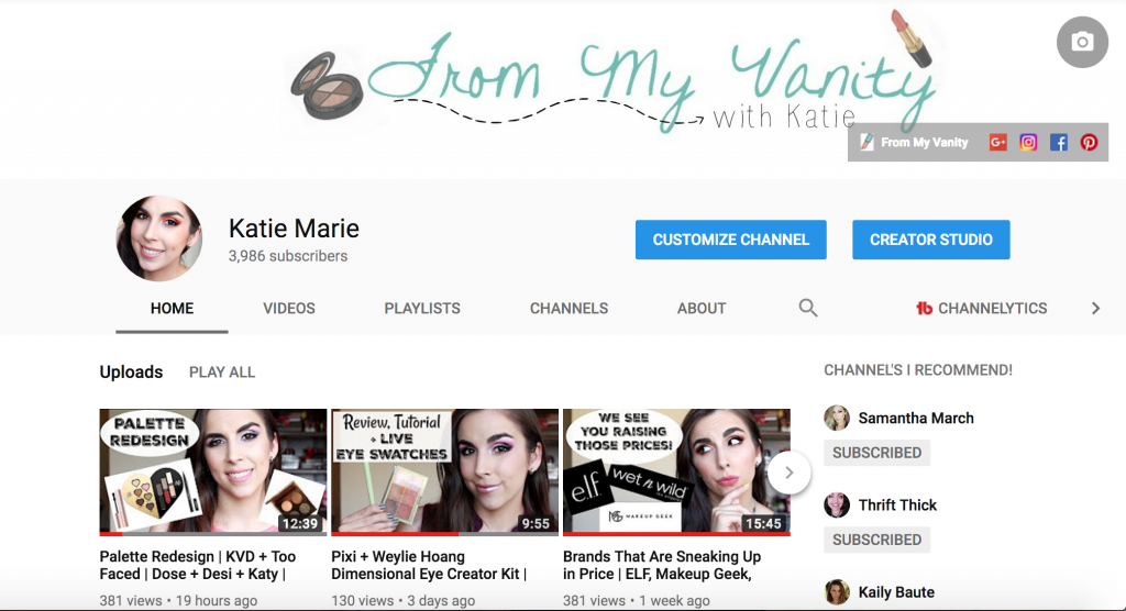Katie Marie | Youtube Channel
