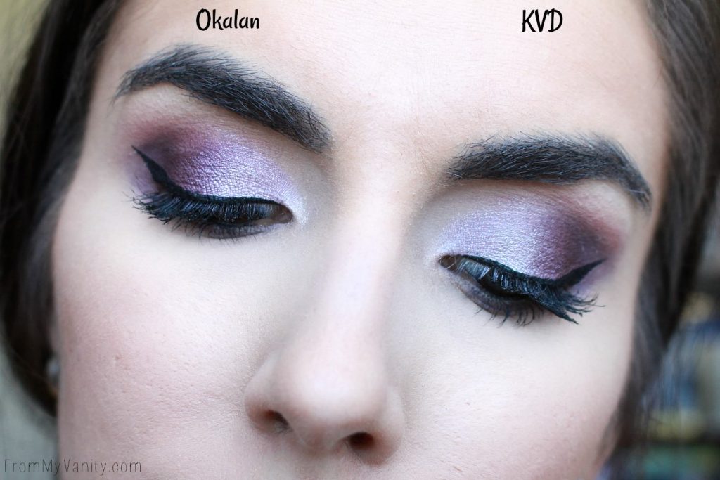 Dupe or Dud | KVD MetalMatte vs Okalan MatteMetal | Eye Look Comparison! | Purple Eye Look
